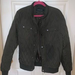 ZARA MAN Quilted Dark Green Barbour Style Jacket